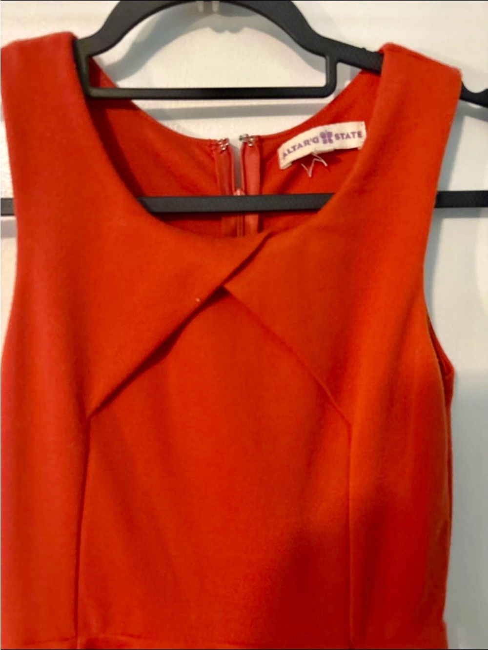 Altar'd State Sleeveless Orange-Red Sheath Dress